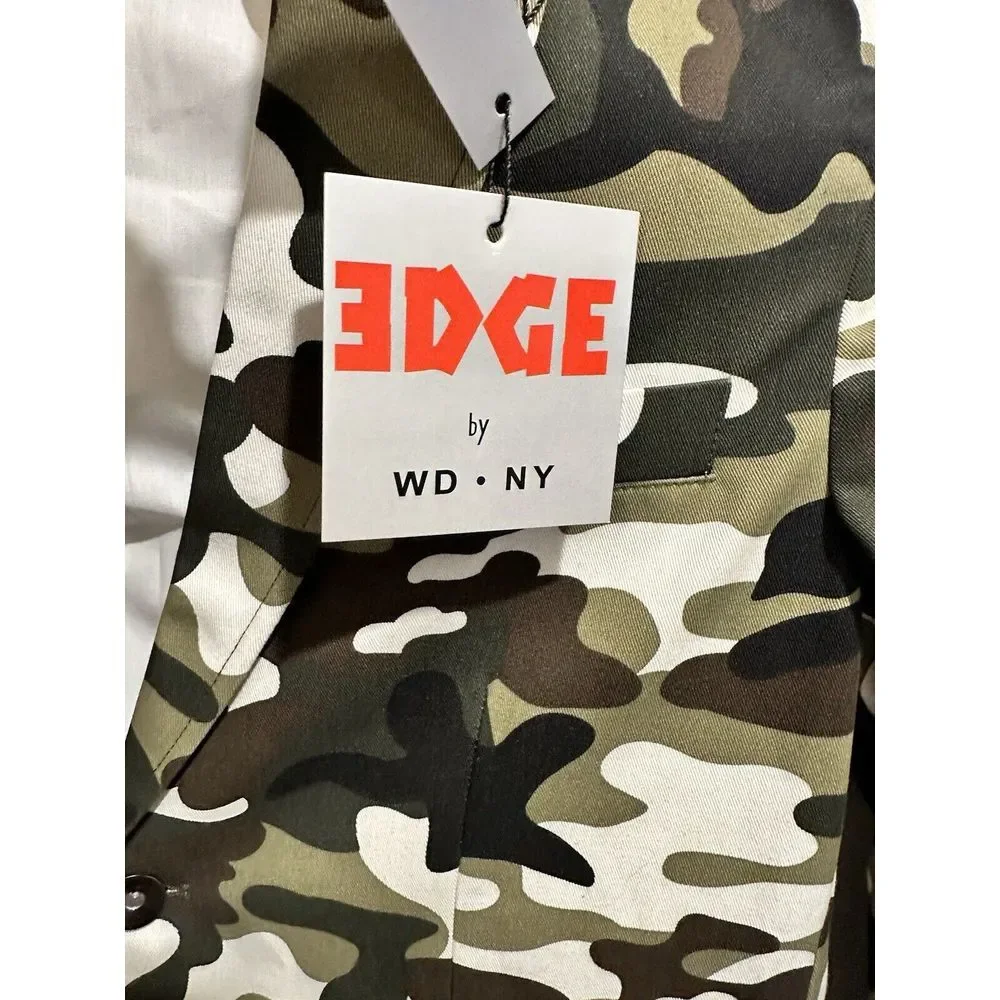 EDGE By WD NY Men's Camo Blazer Sports Coat Size Large Two‎ Button